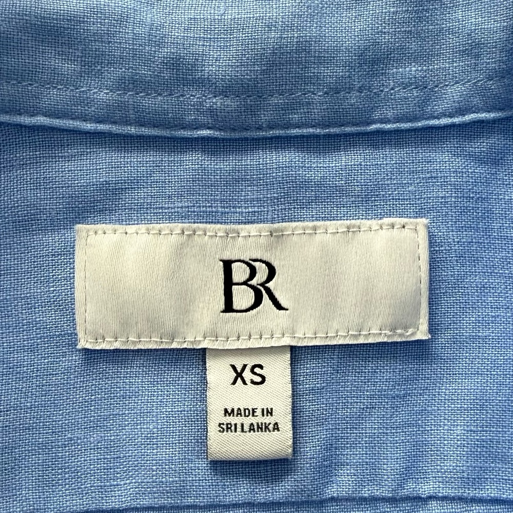 Banana Republic Woman’s Blue 100% Linen Button Down Top XS - Picture 3 of 4